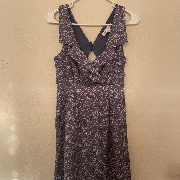 BCBGeneration Blue & White Collared V-Neck Tank Mini Dress Size 4 - Picture 1 of 8